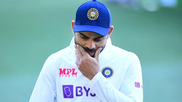 Indian captain Virat Kohli is seen following Australias victory on day 3 of the first test match between Australia and India at Adelaide Oval, Adelaide, Australia, December 19, 2020. AAP Image/Dave Hunt via REUTERS ATTENTION EDITORS - THIS IMAGE WAS PROVIDED BY A THIRD PARTY. NO RESALES. NO ARCHIVE. AUSTRALIA OUT. NEW ZEALAND OUT (REUTERS)
