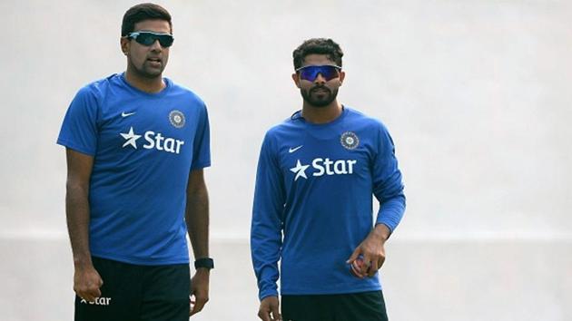 Ravindra Jadeja (R) and R Ashwin in the nets.(Getty Images) Ravindra Jadeja (R) and R Ashwin in the nets.(Getty Images)
