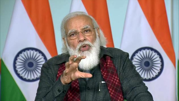 Prime Minister Narendra Modi appeared to stress on the importance of reforms in the farm sector set in motion by the three contentious laws to deregulate agricultural markets.(ANI Photo)