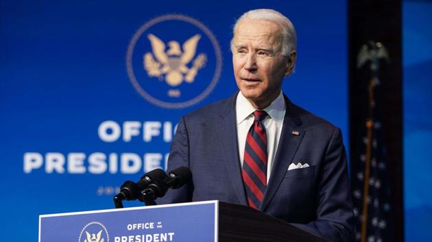 In his remarks, Biden stressed the diversity of an emerging team that he described as “brilliant, qualified, tested and barrier-busting.” (AFP Photo) In his remarks, Biden stressed the diversity of an emerging team that he described as “brilliant, qualified, tested and barrier-busting.” (AFP Photo)