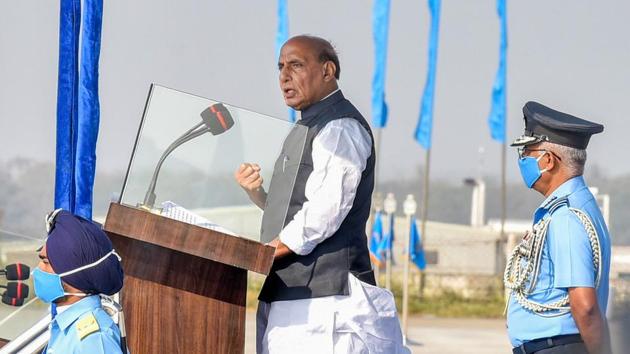 During his speech, Singh also criticised Pakistan for fighting a “proxy war” using terrorists even after being defeated in four conventional wars with India.(PTI Photo)