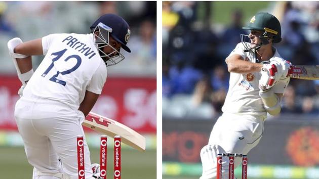File image of Prithvi Shaw and Joe Burns. (AP/HT Collage) File image of Prithvi Shaw and Joe Burns. (AP/HT Collage)