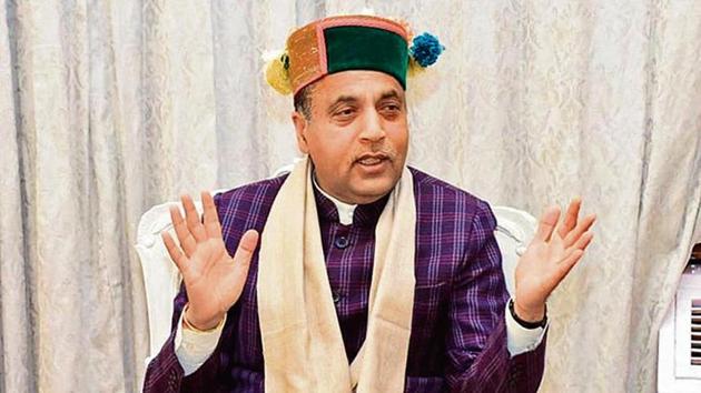 Chief minister Jai Ram Thakur, who completes his three years in office on December 27, talking to Hindustan Times in Shimla on Sunday.(HT photo)