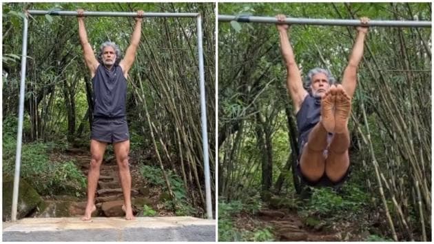 Milind does intense core exercise in new video, fans are impressed (Instagram/milindrunning) Milind does intense core exercise in new video, fans are impressed (Instagram/milindrunning)
