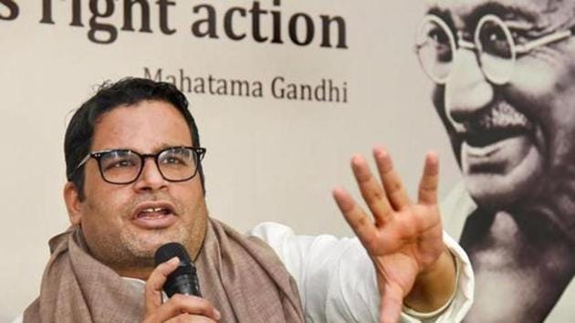 Political strategist Prashant Kishor addresses a press conference, in Patna. (PTI)
