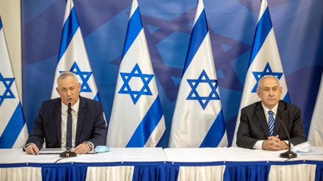Israel PM Benjamin Netanyahu and defence minister Gantz established a unity government in May after three inconclusive elections. (REUTERS) Israel PM Benjamin Netanyahu and defence minister Gantz established a unity government in May after three inconclusive elections. (REUTERS)