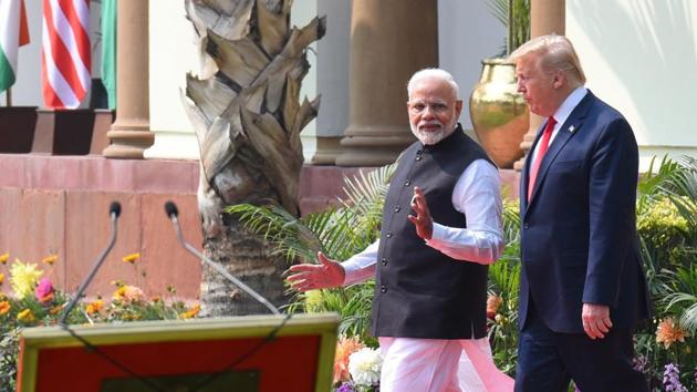 The Legion of Merit, Degree Chief Commander, was bestowed on Modi on behalf of Trump on Monday.(HT Archive) The Legion of Merit, Degree Chief Commander, was bestowed on Modi on behalf of Trump on Monday.(HT Archive)