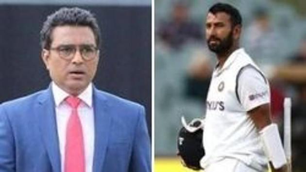 Photo of former Indian cricketer Sanjay Manjrekar (L) and Cheteshwar Pujara (R)(HT Collage)