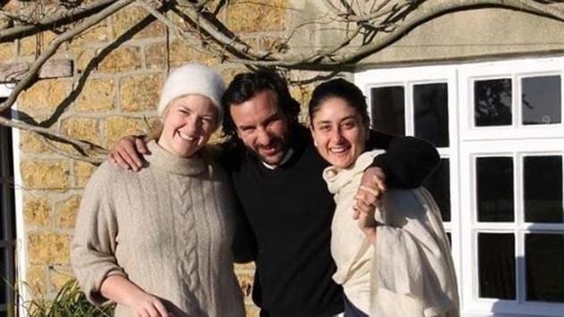 Kareena Kapoor with Saif Ali Khan and their friend Gally.