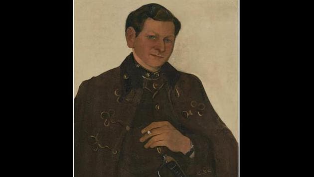 The portrait showcasing Egan, a Hungarian army doctor in his uniform, garnered noticeable traction since the theme intertwined with the artist’s personal life and had emotional sentiments attached to it.(Instagram) The portrait showcasing Egan, a Hungarian army doctor in his uniform, garnered noticeable traction since the theme intertwined with the artist’s personal life and had emotional sentiments attached to it.(Instagram)