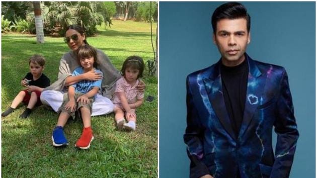 Gauri Khan with her son AbRam and Karan Johar’s kids, Roohi and Yash.