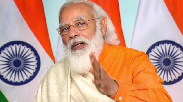 Prime Minister Narendra Modi speaks at Visva Bharati University, via video conferencing, in New Delhi.(PTI) Prime Minister Narendra Modi speaks at Visva Bharati University, via video conferencing, in New Delhi.(PTI)