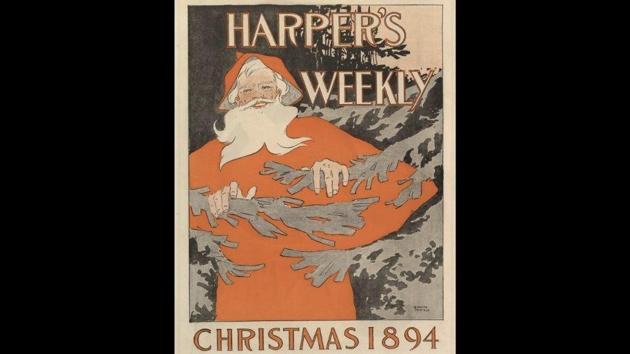The snapshot shows Harper’s Weekly’s 1894 Christmas cover designed by Edward Penfield.(Instagram/@metmuseum)