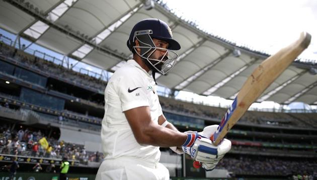 PERTH, AUSTRALIA - DECEMBER 16: Ajinkya Rahane of India walks out to bat against Australia(Getty Images)