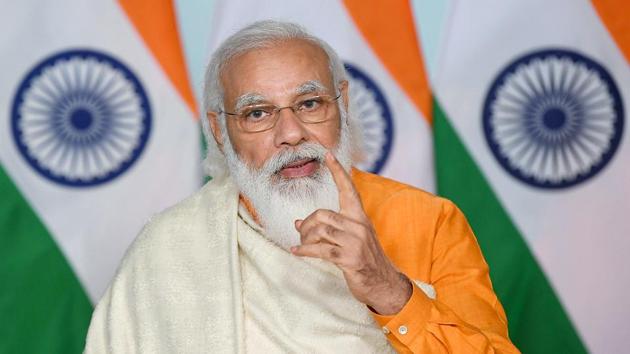 Prime Minister Narendra Modi speaks during at the centenary celebrations of Visva-Bharati University through video conference in New Delhi on Thursday.(ANI Photo) Prime Minister Narendra Modi speaks during at the centenary celebrations of Visva-Bharati University through video conference in New Delhi on Thursday.(ANI Photo)
