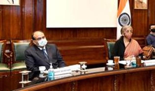 Union finance minister Nirmala Sitharaman chairing the pre-budget consultations, New Delhi, December 17(ANI) Union finance minister Nirmala Sitharaman chairing the pre-budget consultations, New Delhi, December 17(ANI)