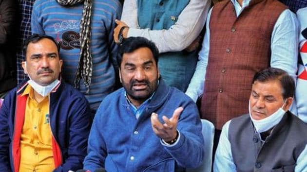Earlier, RLP chief Hanuman Beniwal had threatened to quit the National Democratic Alliance (NDA) if the three farm laws were not repealed. But, he did not make any such announcement on Saturday.(PTI PHOTO.)