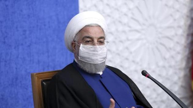 President Hassan Rouhani reiterated Iran’s complaint that US sanctions had made it difficult to make payments for vaccines.(AP)