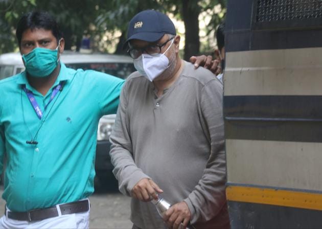 Partho Dasgupta, the former chief executive officer of BARC India outside the Killa court on Friday.(Anshuman Poyrekar/HT Photo)