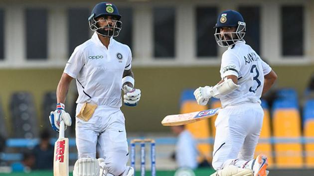 Ajinkya Rahane and Virat Kohli run between the wickets. (Getty Images) Ajinkya Rahane and Virat Kohli run between the wickets. (Getty Images)