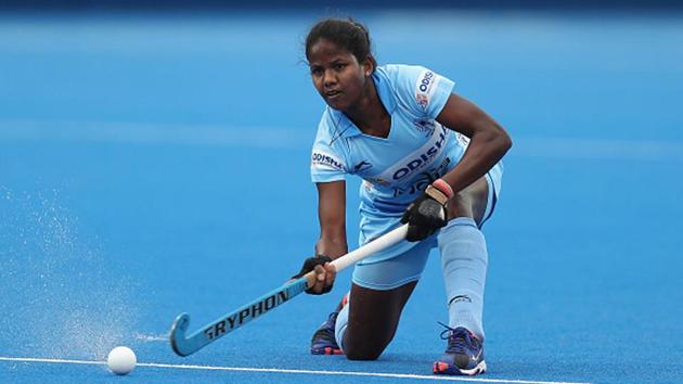 Namita Toppo of India during the Pool B game between India and USA.(Getty Images) Namita Toppo of India during the Pool B game between India and USA.(Getty Images)