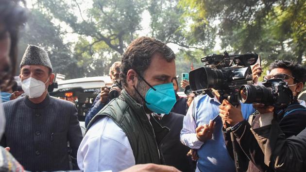 Congress leader Rahul Gandhi leaves for Rashtrapati Bhavan to meet President Ram Nath Kovind regarding the farmers' protest, on December 24.(Amal KS/HT Photo) Congress leader Rahul Gandhi leaves for Rashtrapati Bhavan to meet President Ram Nath Kovind regarding the farmers' protest, on December 24.(Amal KS/HT Photo)