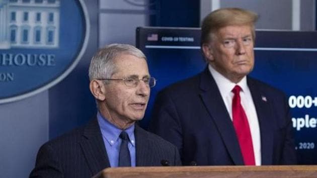 Dr. Anthony Fauci, director of the National Institute of Allergy and Infectious Diseases and US President Donald Trump. (AP file photo) Dr. Anthony Fauci, director of the National Institute of Allergy and Infectious Diseases and US President Donald Trump. (AP file photo)