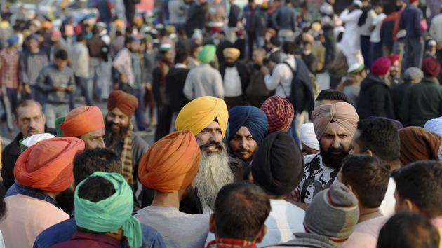 Farmers during protest march against the new farm laws, at Ghazipur border in New Delhi. (PTI Photo) Farmers during protest march against the new farm laws, at Ghazipur border in New Delhi. (PTI Photo)