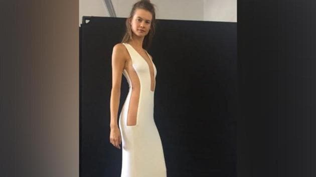 Prinsloo shared more images of the dress, which featured a plunging neckline and revealing slits on both sides of the dress.(Asian News International)
