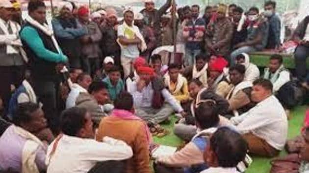 The villagers have been protesting against the camps since last week. (HT Photo)