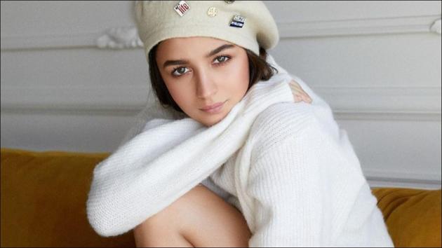 Alia adds the oomph factor to sultry winter fashion in white pullover, denim shorts(Instagram/aliaabhatt)