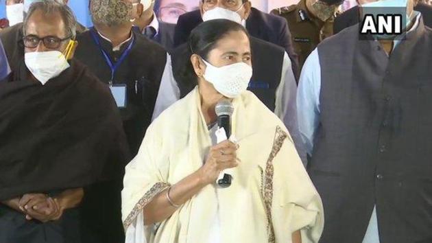 Chief minister Mamata Banerjee held an administrative meeting in Birbhum district with top bureaucrats from various departments of the state government and district administration on Monday.(ANI PHOTO.) Chief minister Mamata Banerjee held an administrative meeting in Birbhum district with top bureaucrats from various departments of the state government and district administration on Monday.(ANI PHOTO.)
