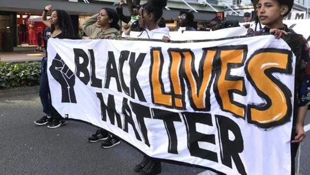 Protesters chant during a Black Lives Matter protest. (AP)