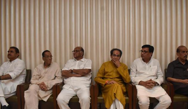 The three parties are part of the Maharashtra Vikas Aghadi alliance.(HT FILE)