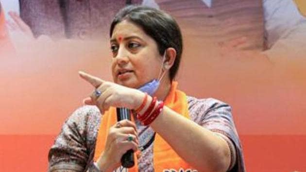 Union minister Smriti Irani, who is also a Lok Sabha MP from Amethi, said the outcome of elections that were held between September and December 2020 are an indication that PM Modi and the BJP have been able to secure the trust of the people. (PTI PHOTO.) Union minister Smriti Irani, who is also a Lok Sabha MP from Amethi, said the outcome of elections that were held between September and December 2020 are an indication that PM Modi and the BJP have been able to secure the trust of the people. (PTI PHOTO.)