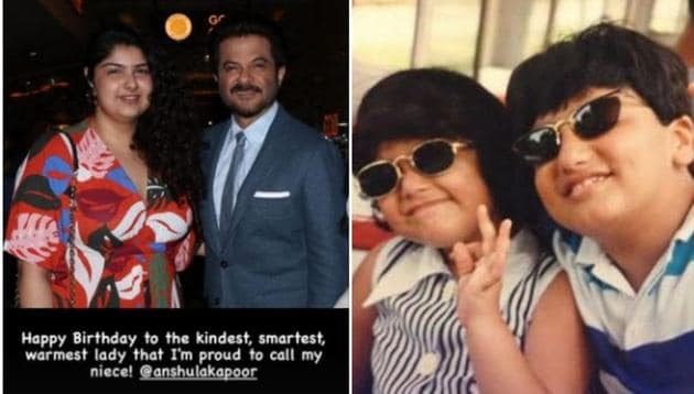 Anshula Kapoor with her uncle Anil Kapoor (L) and brother Arjun Kapoor.