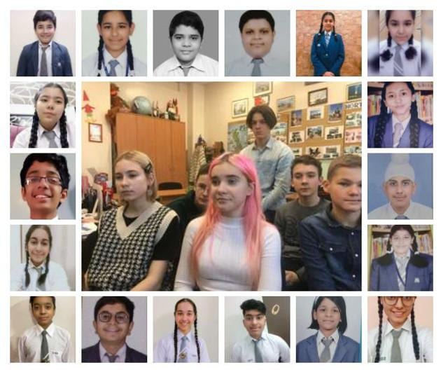 The students of Russia’s Zhukovsky English School Number 3 and St. Mark’s School, Meera Bagh, during the virtual exchange programme The students of Russia’s Zhukovsky English School Number 3 and St. Mark’s School, Meera Bagh, during the virtual exchange programme