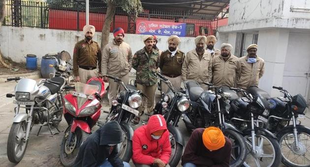 The accused in police custody on Tuesday. (HT PHOTO) The accused in police custody on Tuesday. (HT PHOTO)