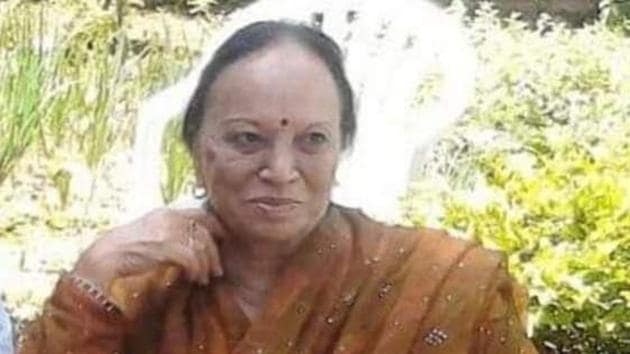 Santosh Shailaja, former Himachal CM Shanta Kumar’s wife.(Photo @jairamthakurbjp)