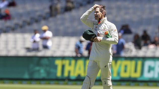 Australia's Tim Paine reacts after losing the second cricket test against India at the Melbourne Cricket Ground. (AP) Australia's Tim Paine reacts after losing the second cricket test against India at the Melbourne Cricket Ground. (AP)