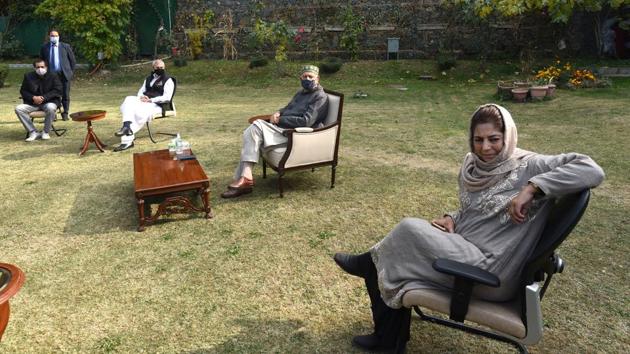 Leaders of multiple mainstream regional political parties of Jammu and Kashmir came together in August under the People's Alliance for Gupkar Declaration (PAGD or Gupkar Alliance), aimed at safeguarding and restoring special status along with Article 35A of the erstwhile state of Jammu and Kashmir. (Waseem Andrabi / HT Photo) Leaders of multiple mainstream regional political parties of Jammu and Kashmir came together in August under the People's Alliance for Gupkar Declaration (PAGD or Gupkar Alliance), aimed at safeguarding and restoring special status along with Article 35A of the erstwhile state of Jammu and Kashmir. (Waseem Andrabi / HT Photo)