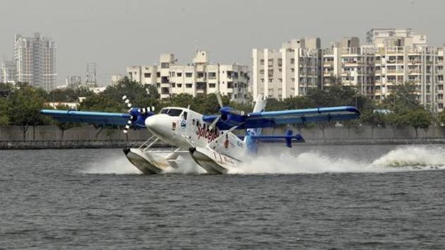 The seaplane service commenced on October 31 after being inaugurated by Prime Minister Narendra Modi. It was planned to boost tourism to the Statue of Unity. (PTI) The seaplane service commenced on October 31 after being inaugurated by Prime Minister Narendra Modi. It was planned to boost tourism to the Statue of Unity. (PTI)