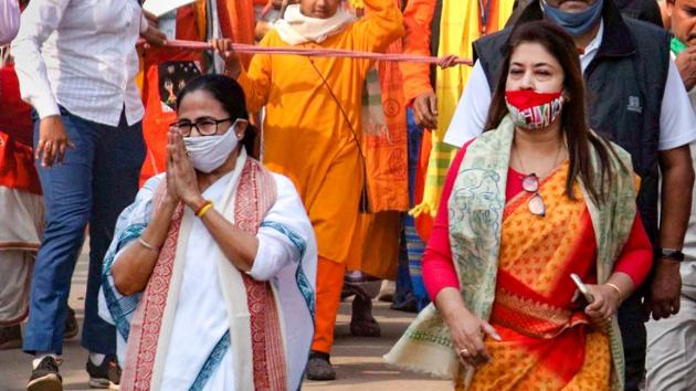 West Bengal Chief Minister Mamata Banerjee during a rally ahead of West Bengal Assembly polls 2021, at Bolpur in Birbhum district of West Bengal. (PTI) West Bengal Chief Minister Mamata Banerjee during a rally ahead of West Bengal Assembly polls 2021, at Bolpur in Birbhum district of West Bengal. (PTI)