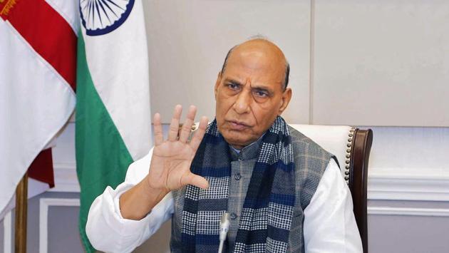 Defence Minister Rajnath Singh has said that he was hurt by derogatory remarks against Prime Minister Narendra Modi during the farmers’ protest(PTI)