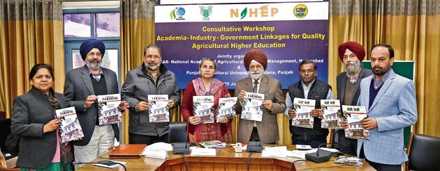 Panjab Agricultural University authorities launching farming literature in Ludhiana. Panjab Agricultural University authorities launching farming literature in Ludhiana.