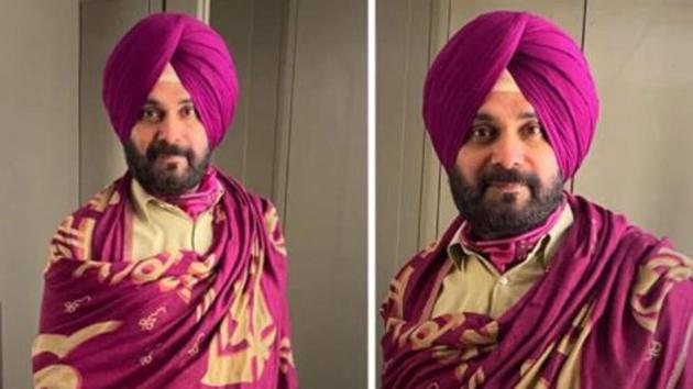 The collage of pictures shared by Navjot Singh Sidhu with the shawl on his Facebook page.