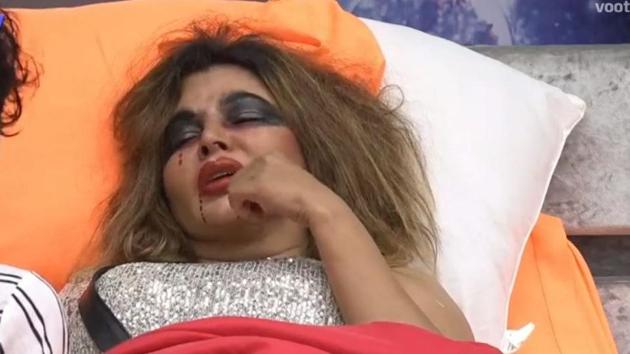 Bigg Boss 14 promo: Rakhi Sawant had hurt her nose in a tussle with Jasmin Bhasin.