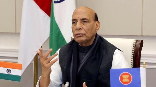 Union defence minister Rajnath Singh said there is a difference between “natural marriage” and forceful religious conversion for marriage.(ANI file photo) Union defence minister Rajnath Singh said there is a difference between “natural marriage” and forceful religious conversion for marriage.(ANI file photo)
