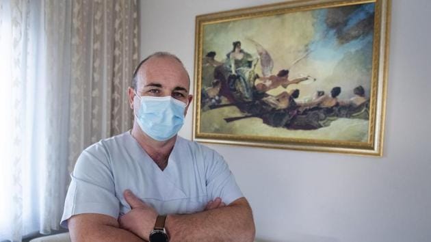 Gabriel Tachtatzoglou has worked as an ICU nurse in northern Greece for 20-years. (AP) Gabriel Tachtatzoglou has worked as an ICU nurse in northern Greece for 20-years. (AP)