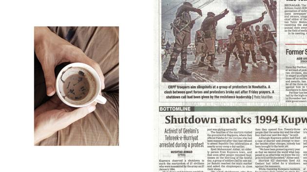 “The war in Kashmir is loud; while it is undoubtedly complex it is also undeniable. Here the ongoing war of Australia’s colonisation moves quietly. Here the heavy arms of colonisation are extensive and present, ensuring high levels of suicide and imprisonment, and low life-expectancy for Aboriginal people.” From the 64th to 65th cups of nun chai. (Alana Hunt)